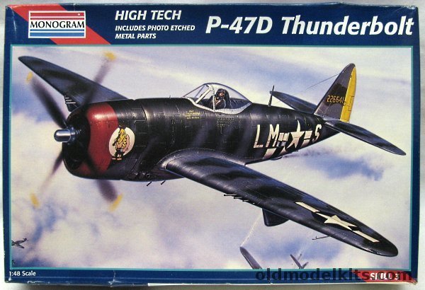 Monogram 1/48 P-47D Thunderbolt High Tech - with Super Scale 48-808 Decals and Photoetched Parts  - Col. David Schilling 62nd Sq 56th FG USAAF - Bagged, 5487 plastic model kit